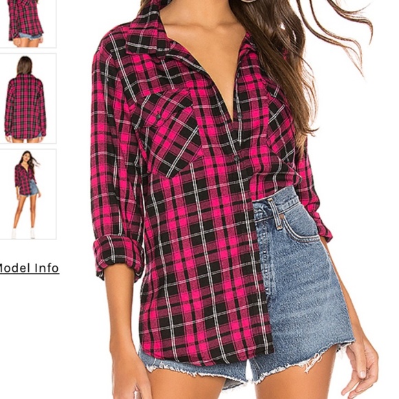 Sanctuary pink & black plaid soft flannel … - Picture 13 of 13
